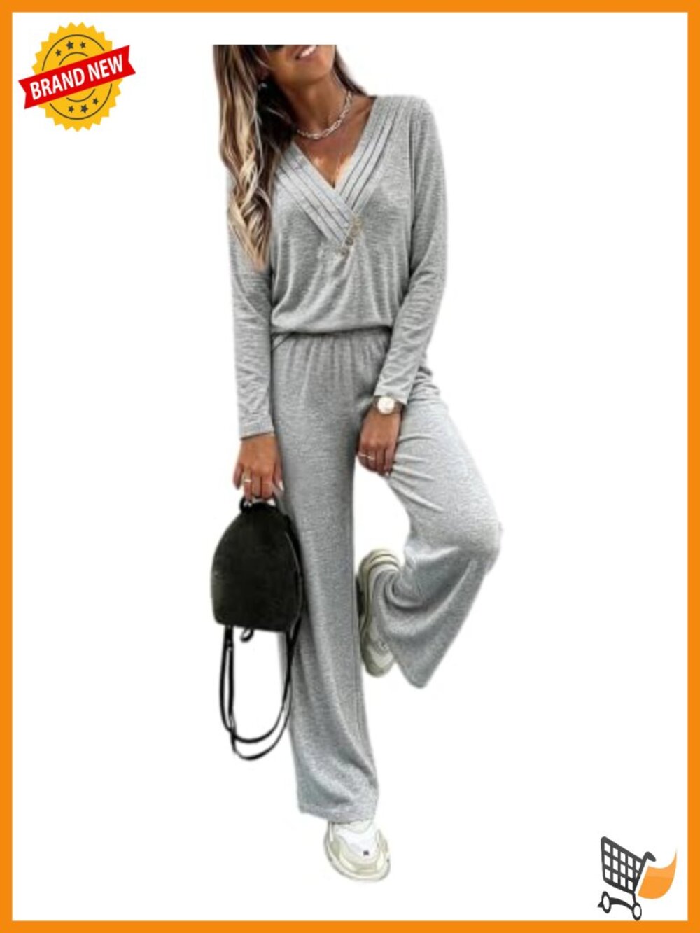 Women's 2 Piece V Neck Long Sleeve Lounge Set Polyester Viscose Elastane